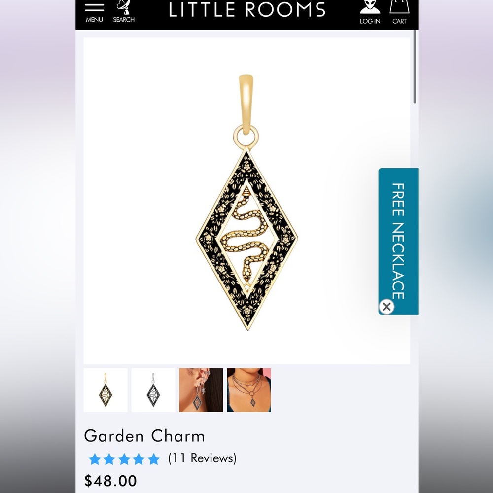 Little rooms gold plated “garden” snake charm - Picture 2 of 3